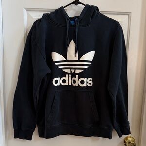 Adidas Black Hoodie with Iconic White Trefoil